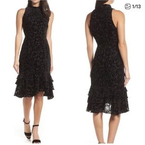 Chelsea 28 Black Dress with Velvet Detailing